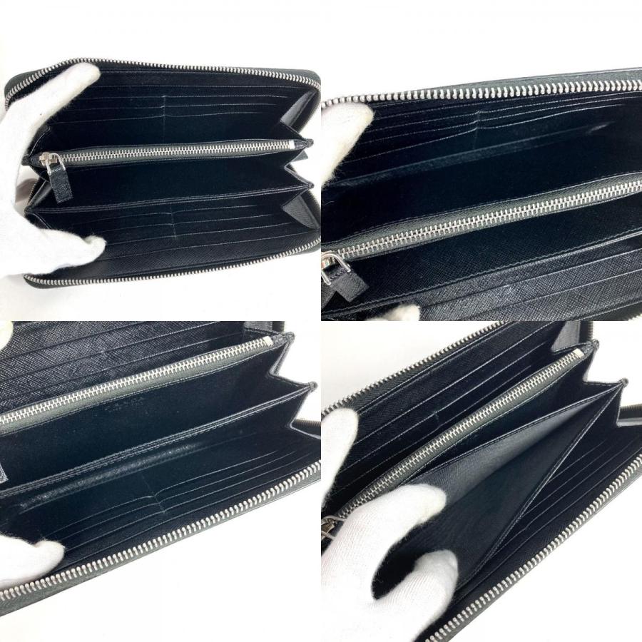 PRADA プラダ 2ML317 ハート ロゴ スタッズ ロングウォレット ラウンドファスナー 長財布 ブラック ユニセックス【中古】 | PRADA | 08