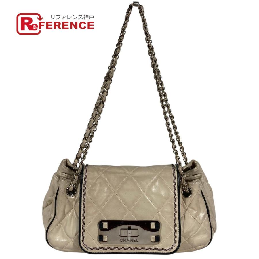 CHANEL シャネル CC ココマーク ロゴ キルティング マトラッセ 2.55金具 イーストウエスト ショルダーバッグ ベージュ【中古】 | CHANEL