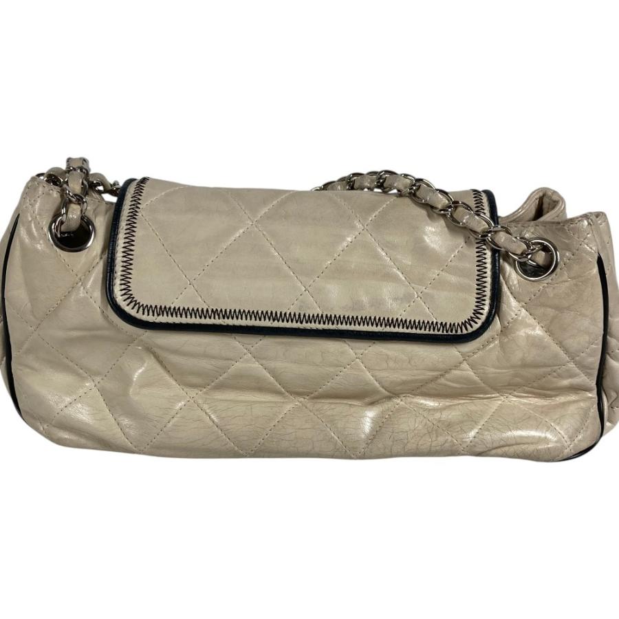 CHANEL シャネル CC ココマーク ロゴ キルティング マトラッセ 2.55金具 イーストウエスト ショルダーバッグ ベージュ【中古】 | CHANEL | 02