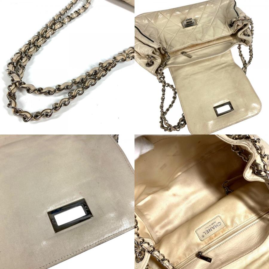 CHANEL シャネル CC ココマーク ロゴ キルティング マトラッセ 2.55金具 イーストウエスト ショルダーバッグ ベージュ【中古】 | CHANEL | 08