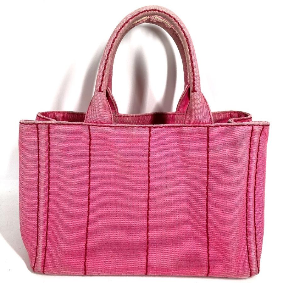 PRADA プラダ ロゴ カナパ MINI ミニ カバン 斜め掛け トートバッグ ハンドバッグ ショルダーバッグ ピンク ユニセックス【中古】 | PRADA | 01