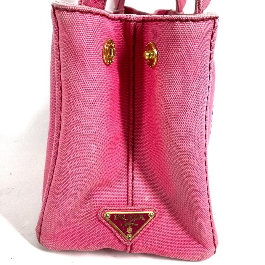 PRADA プラダ ロゴ カナパ MINI ミニ カバン 斜め掛け トートバッグ ハンドバッグ ショルダーバッグ ピンク ユニセックス【中古】 | PRADA | 03