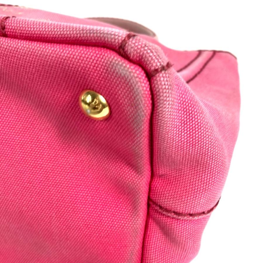PRADA プラダ ロゴ カナパ MINI ミニ カバン 斜め掛け トートバッグ ハンドバッグ ショルダーバッグ ピンク ユニセックス【中古】 | PRADA | 06