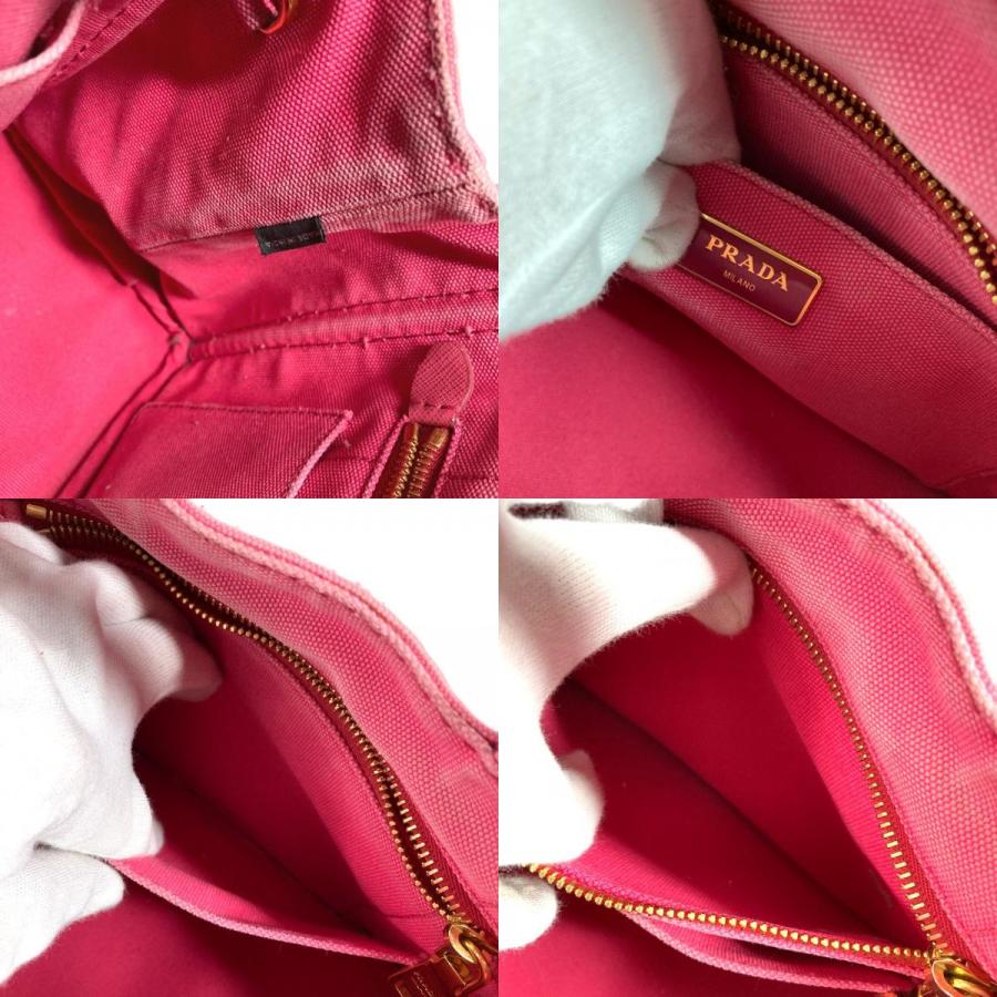 PRADA プラダ ロゴ カナパ MINI ミニ カバン 斜め掛け トートバッグ ハンドバッグ ショルダーバッグ ピンク ユニセックス【中古】 | PRADA | 09