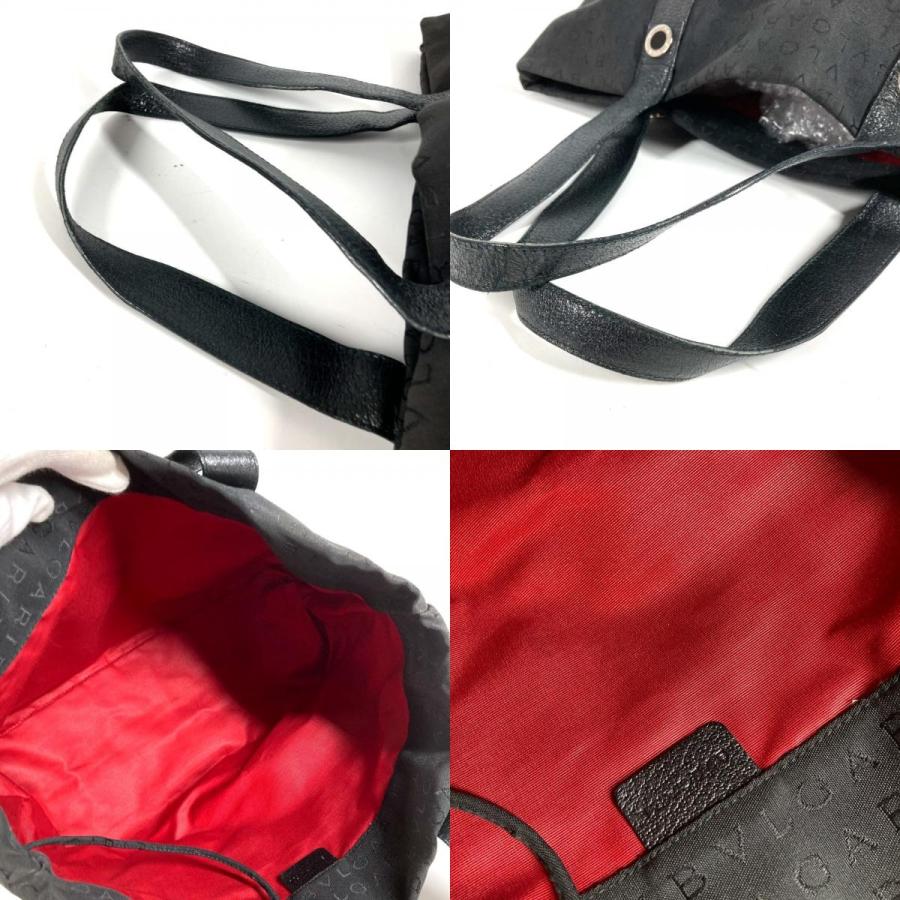 BVLGARI ブルガリ ロゴマニア カバン 肩掛け トートバッグ ポーチ付き  ショルダーバッグ ブラック ユニセックス【中古】 | BVLGARI | 08