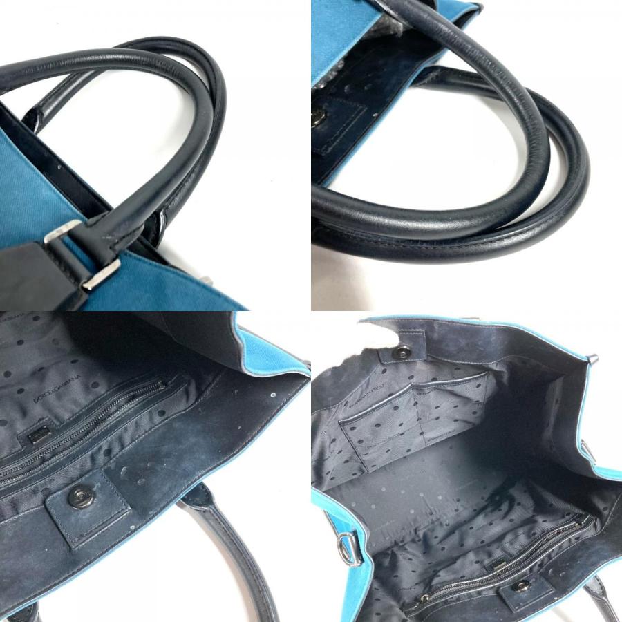 DOLCE&GABBANA ドルガバ ロゴ カバン 2WAYバッグ トートバッグ ショッピングバッグ ショルダーバッグ ブルー ユニセックス【中古】 |  | 08