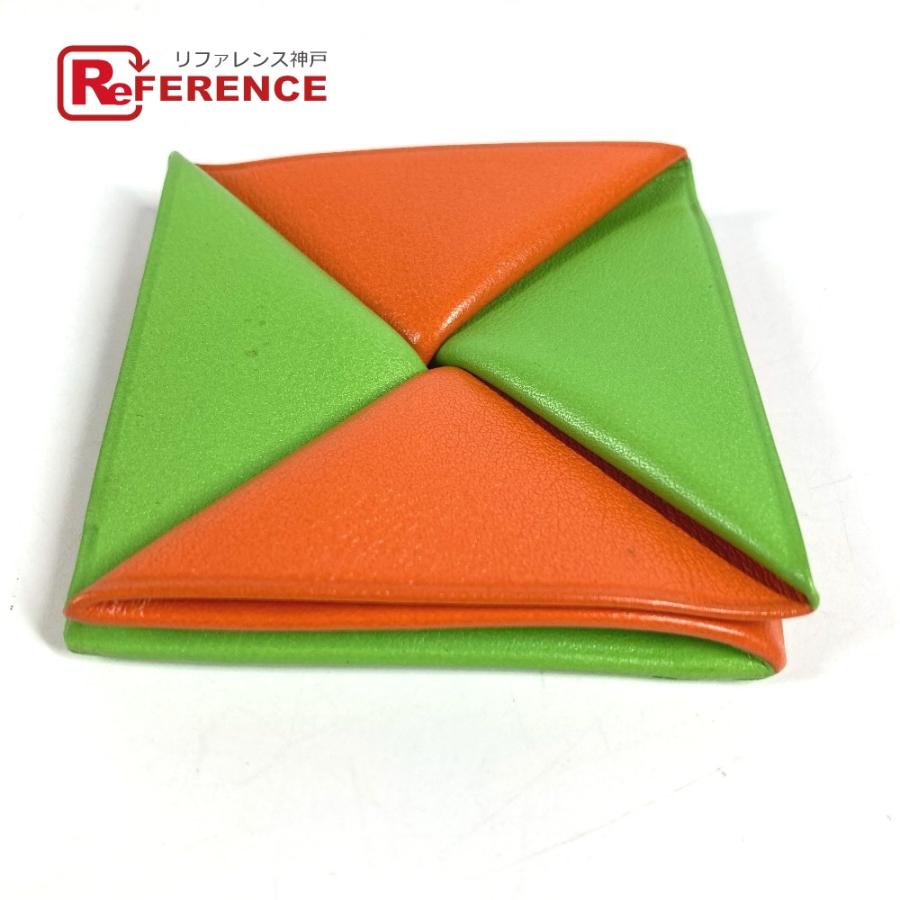 HERMES エルメス ズールー バイカラー スクエア 財布 小銭入れ コインケース グリーン レディース【中古】 | HERMES