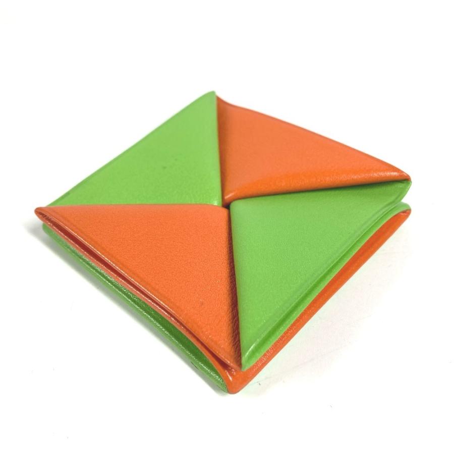 HERMES エルメス ズールー バイカラー スクエア 財布 小銭入れ コインケース グリーン レディース【中古】 | HERMES | 01