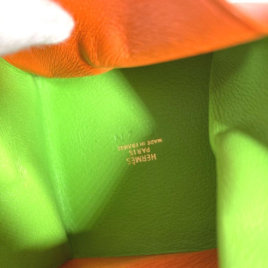 HERMES エルメス ズールー バイカラー スクエア 財布 小銭入れ コインケース グリーン レディース【中古】 | HERMES | 09