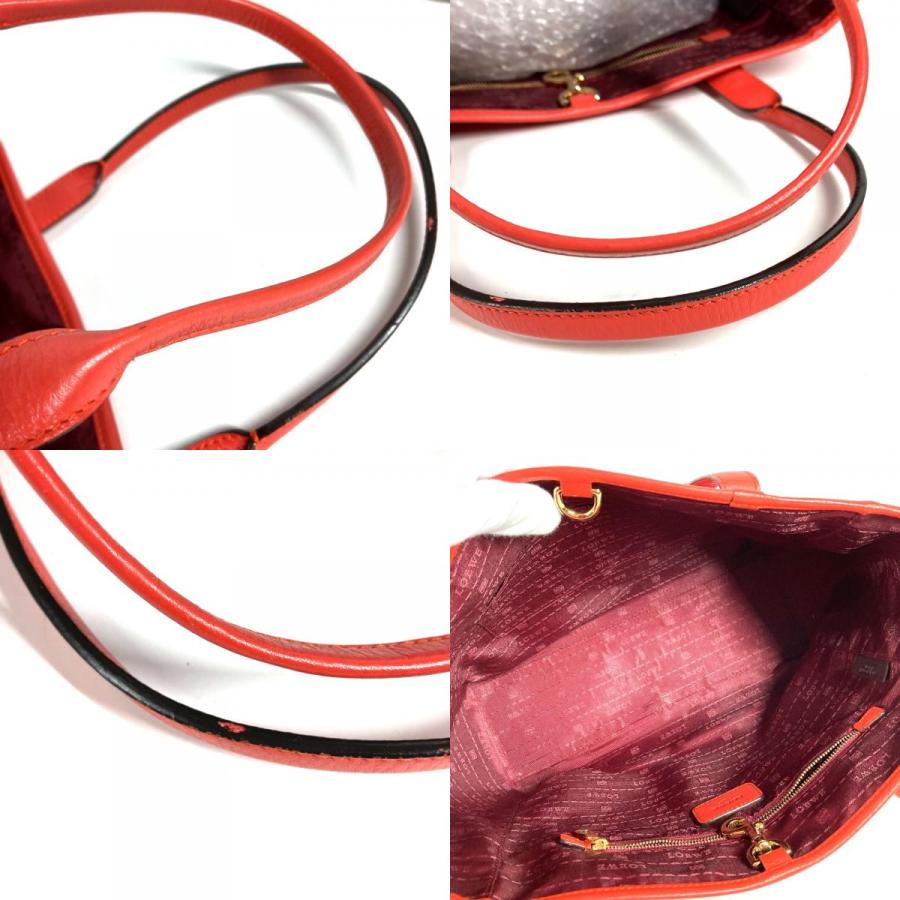 LOEWE ロエベ ロゴ ヘリテージ カバン 肩掛け トートバッグ  ショルダーバッグ オレンジレッド系 ユニセックス【中古】 | LOEWE | 08