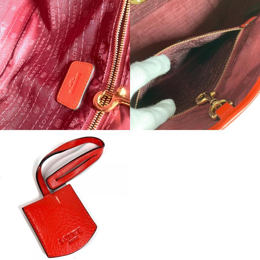 LOEWE ロエベ ロゴ ヘリテージ カバン 肩掛け トートバッグ  ショルダーバッグ オレンジレッド系 ユニセックス【中古】 | LOEWE | 09