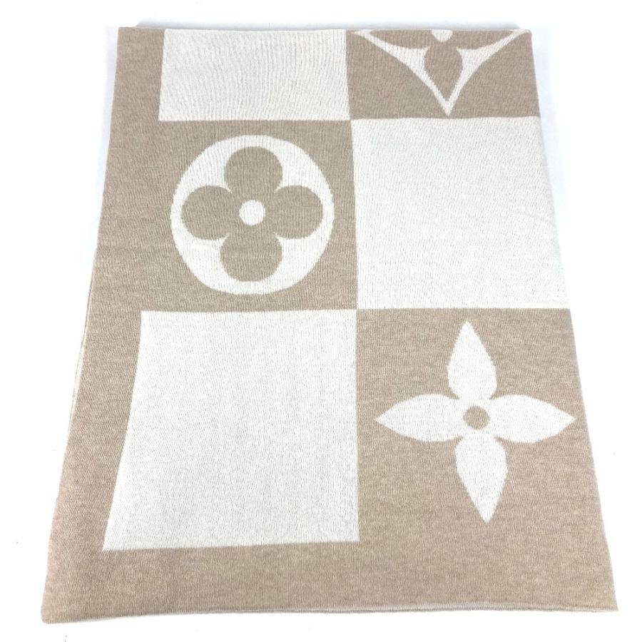 美品 LOUIS VUITTON ルイヴィトン GI0742 ベビー BABY ベビー 毛布 ダミエチェッカー モノグラム ブランケット デューン ベージュ【中古】 | LOUIS VUITTON | 01