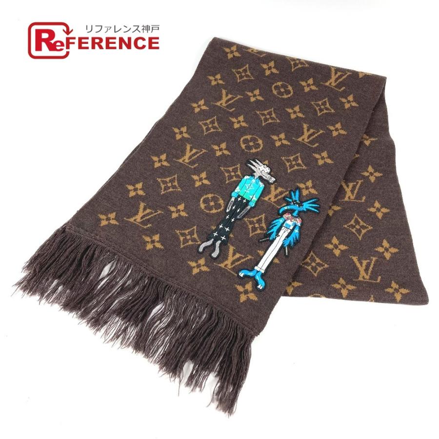 美品 LOUIS VUITTON ルイヴィトン  MP2964 エシャルプLVフレンズ フリンジ ヴァージルアブロー マフラー ブラウン ユニセックス【中古】 | LOUIS VUITTON