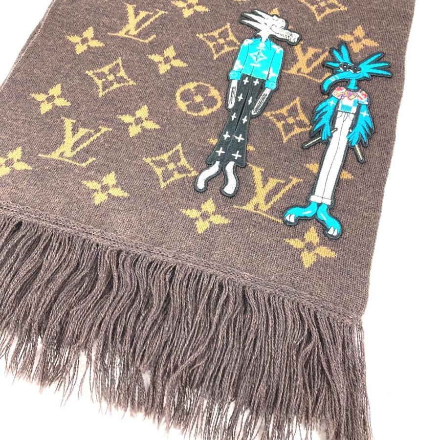 美品 LOUIS VUITTON ルイヴィトン  MP2964 エシャルプLVフレンズ フリンジ ヴァージルアブロー マフラー ブラウン ユニセックス【中古】 | LOUIS VUITTON | 02