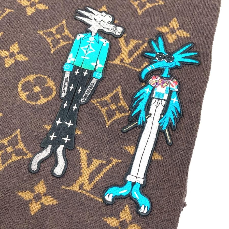 美品 LOUIS VUITTON ルイヴィトン  MP2964 エシャルプLVフレンズ フリンジ ヴァージルアブロー マフラー ブラウン ユニセックス【中古】 | LOUIS VUITTON | 05