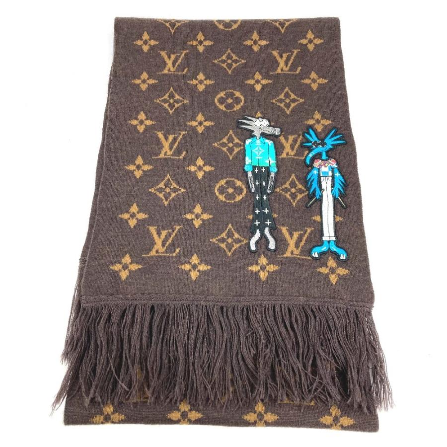 美品 LOUIS VUITTON ルイヴィトン  MP2964 エシャルプLVフレンズ フリンジ ヴァージルアブロー マフラー ブラウン ユニセックス【中古】 | LOUIS VUITTON | 06