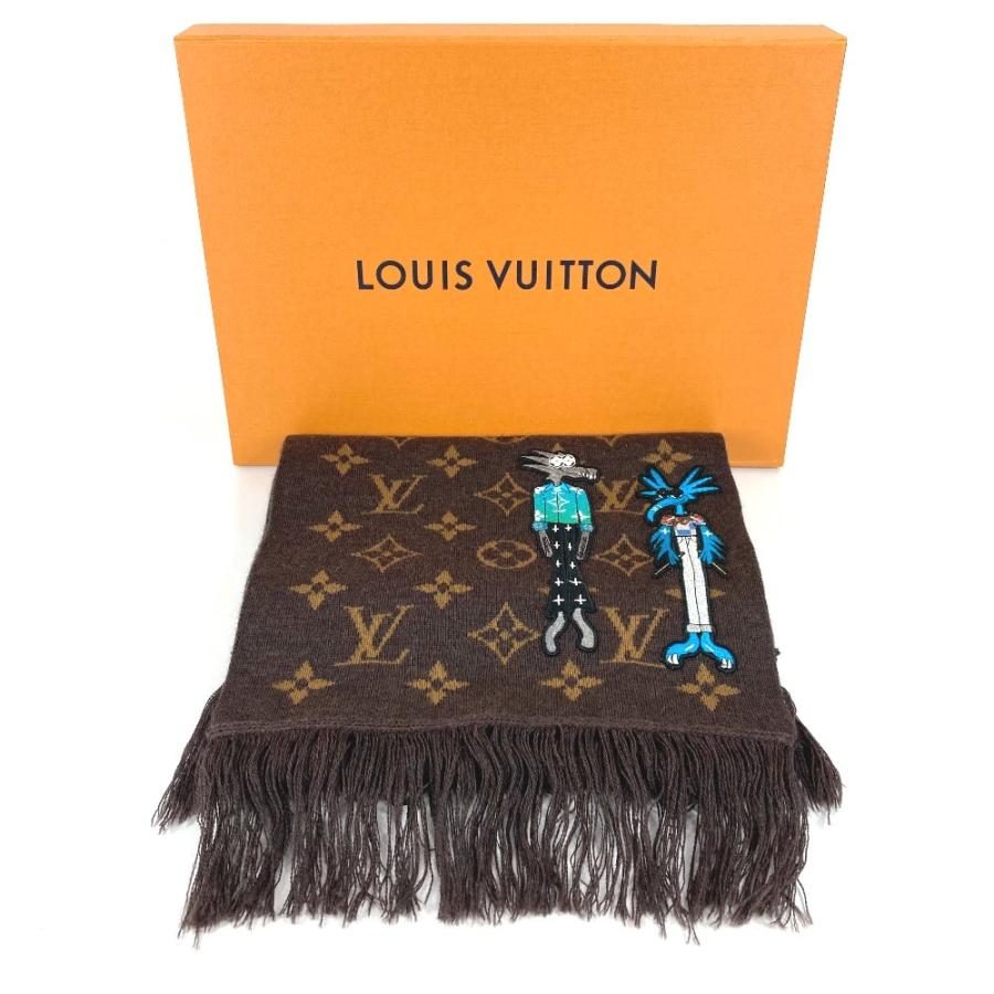 美品 LOUIS VUITTON ルイヴィトン  MP2964 エシャルプLVフレンズ フリンジ ヴァージルアブロー マフラー ブラウン ユニセックス【中古】 | LOUIS VUITTON | 09
