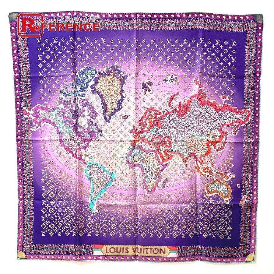 LOUIS VUITTON ルイヴィトン モノグラム 総柄 スカーフ パープル レディース【中古】 | LOUIS VUITTON