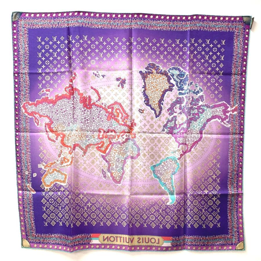 LOUIS VUITTON ルイヴィトン モノグラム 総柄 スカーフ パープル レディース【中古】 | LOUIS VUITTON | 01