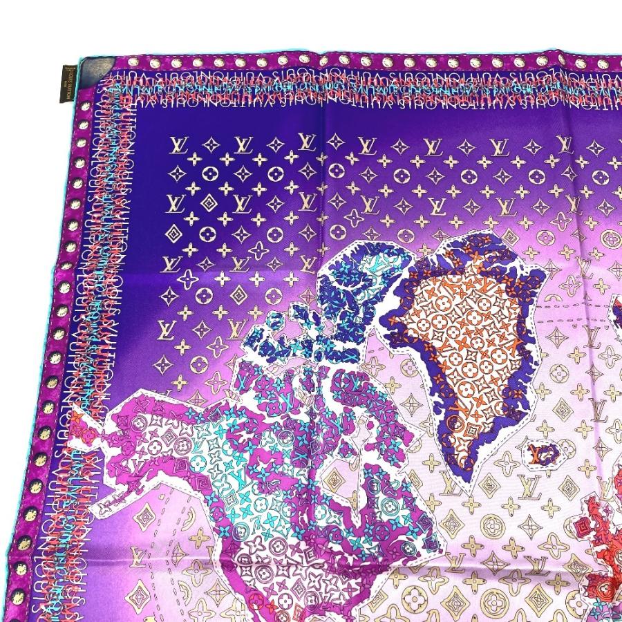 LOUIS VUITTON ルイヴィトン モノグラム 総柄 スカーフ パープル レディース【中古】 | LOUIS VUITTON | 02