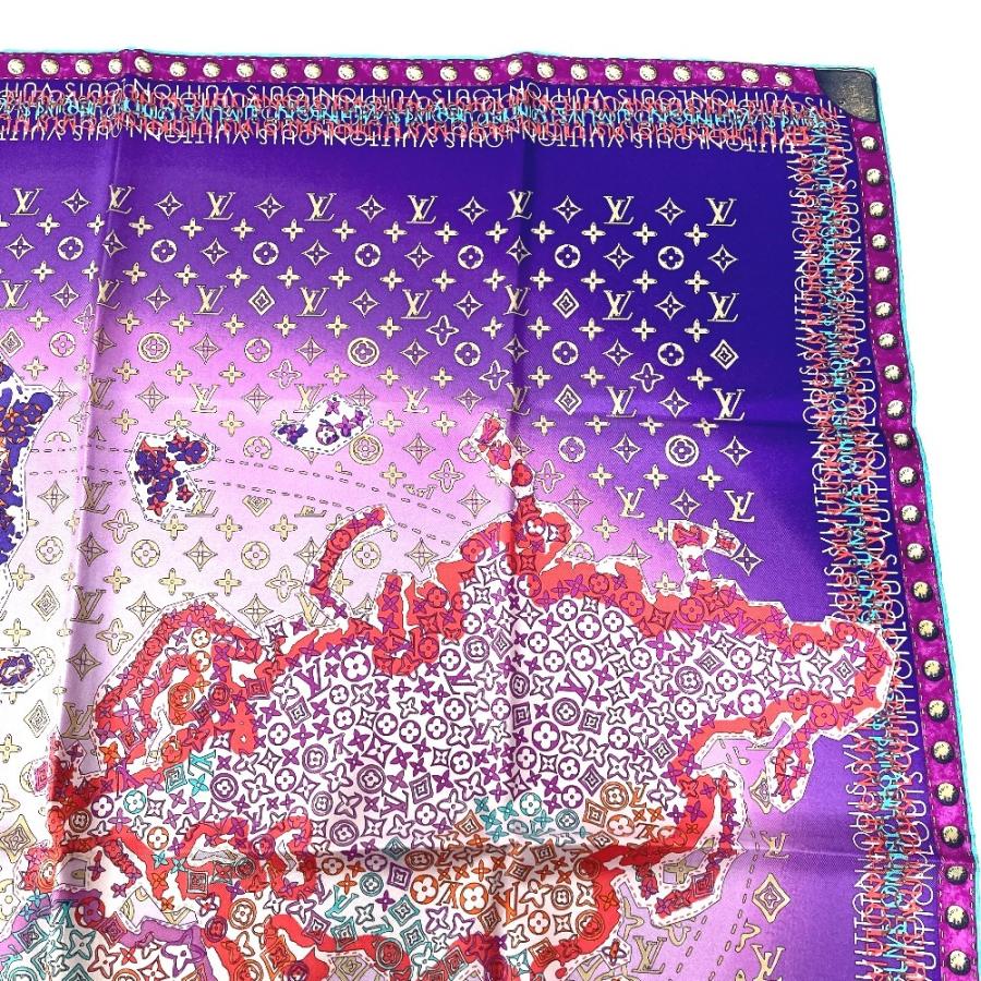 LOUIS VUITTON ルイヴィトン モノグラム 総柄 スカーフ パープル レディース【中古】 | LOUIS VUITTON | 03