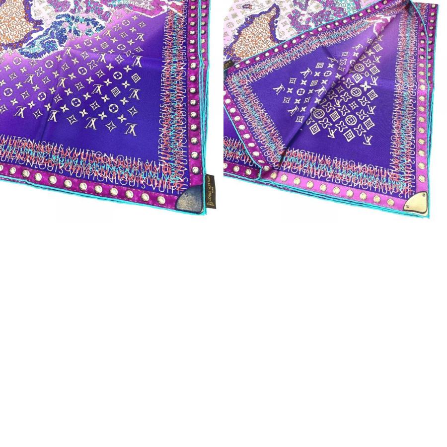 LOUIS VUITTON ルイヴィトン モノグラム 総柄 スカーフ パープル レディース【中古】 | LOUIS VUITTON | 09