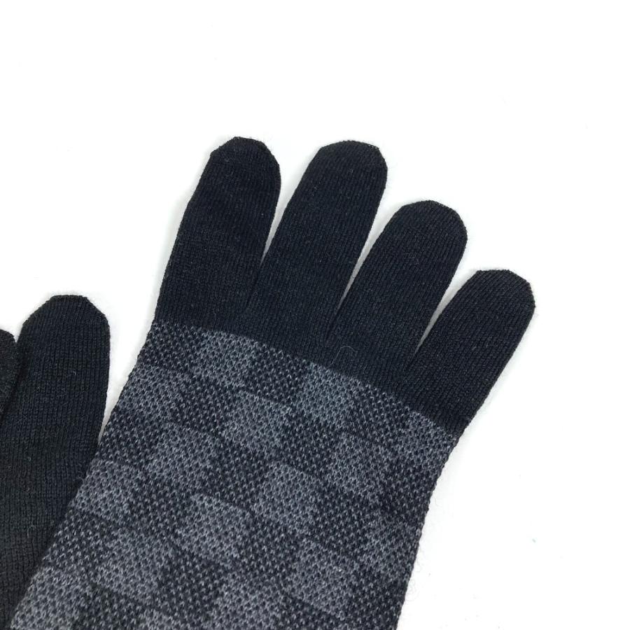 美品 LOUIS VUITTON ルイヴィトン M70006 ゴン プティ ダミエ　グローブ ダミエグラフィット 手袋 ブラック メンズ【中古】 | LOUIS VUITTON | 03