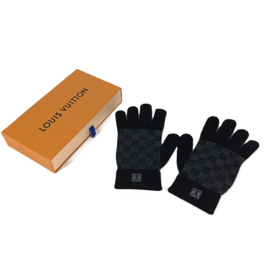 美品 LOUIS VUITTON ルイヴィトン M70006 ゴン プティ ダミエ　グローブ ダミエグラフィット 手袋 ブラック メンズ【中古】 | LOUIS VUITTON | 07