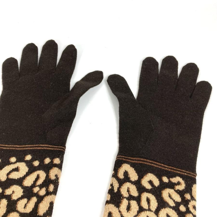 美品 LOUIS VUITTON ルイヴィトン M58347 ゴンマイユ レオパード 豹柄 ヒョウ ロング手袋 グローブ LV ラメ 手袋 ブラウン【中古】 | LOUIS VUITTON | 02