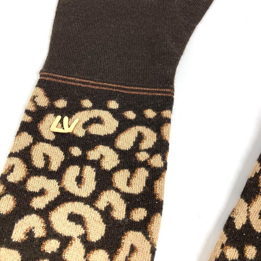 美品 LOUIS VUITTON ルイヴィトン M58347 ゴンマイユ レオパード 豹柄 ヒョウ ロング手袋 グローブ LV ラメ 手袋 ブラウン【中古】 | LOUIS VUITTON | 04