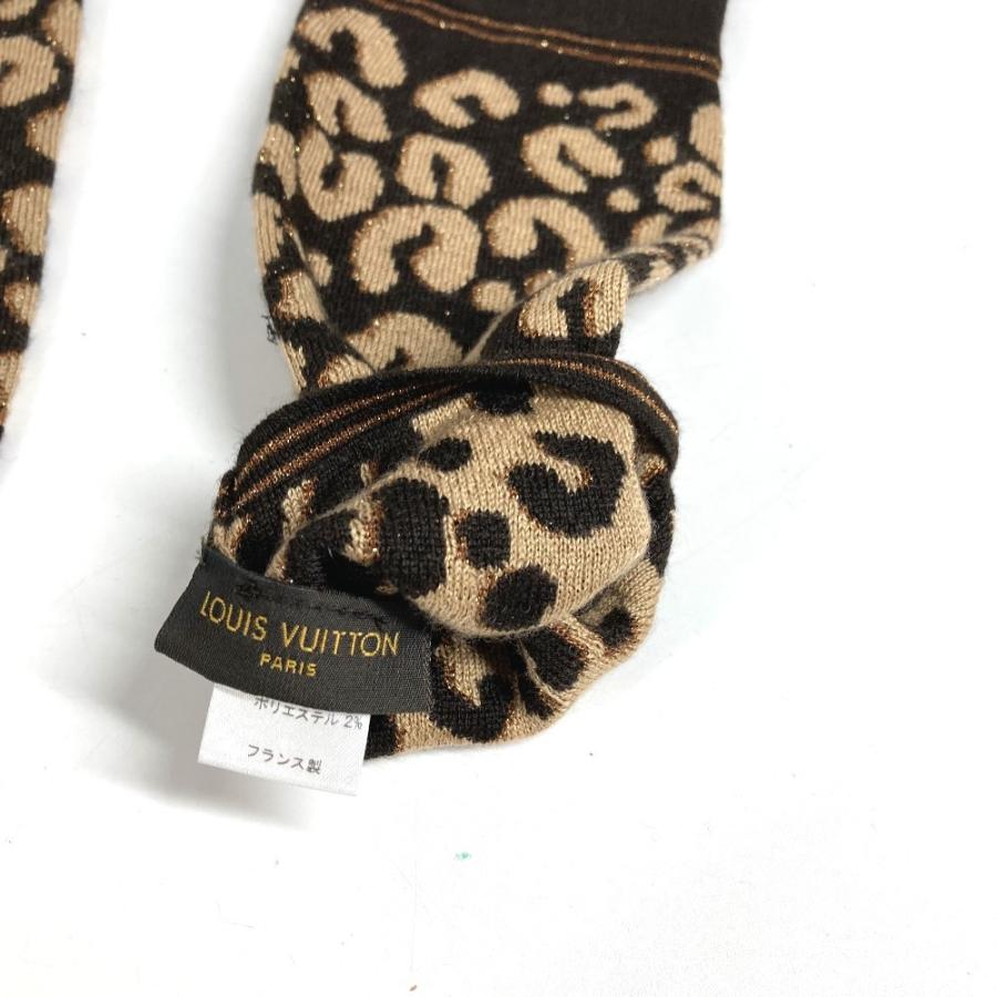 美品 LOUIS VUITTON ルイヴィトン M58347 ゴンマイユ レオパード 豹柄 ヒョウ ロング手袋 グローブ LV ラメ 手袋 ブラウン【中古】 | LOUIS VUITTON | 05