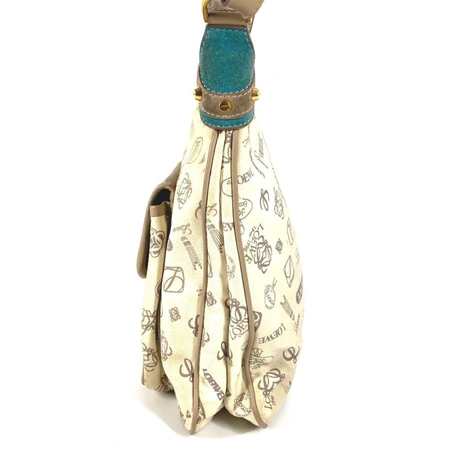 LOEWE ロエベ 160周年記念 ロゴ 斜め掛け カバン ポシェット 総柄 ショルダーバッグ ベージュ系 ユニセックス【中古】 | LOEWE | 02