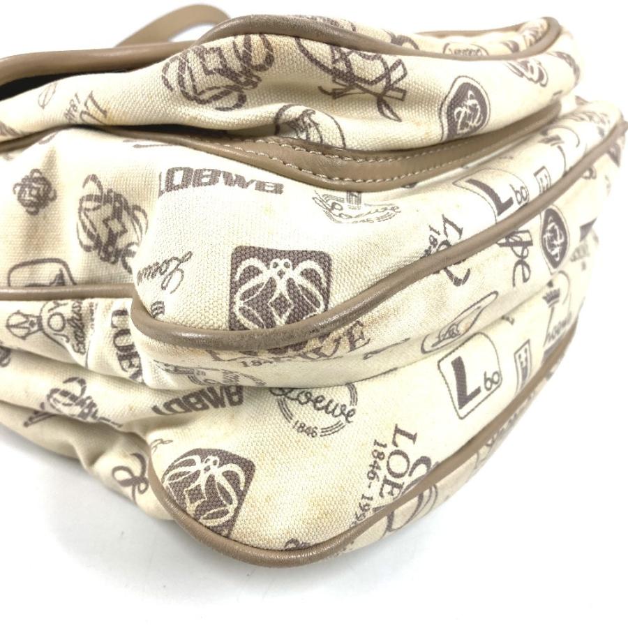 LOEWE ロエベ 160周年記念 ロゴ 斜め掛け カバン ポシェット 総柄 ショルダーバッグ ベージュ系 ユニセックス【中古】 | LOEWE | 06