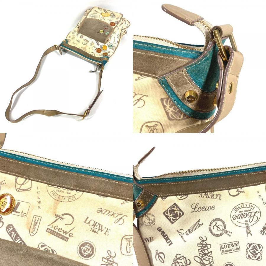 LOEWE ロエベ 160周年記念 ロゴ 斜め掛け カバン ポシェット 総柄 ショルダーバッグ ベージュ系 ユニセックス【中古】 | LOEWE | 07
