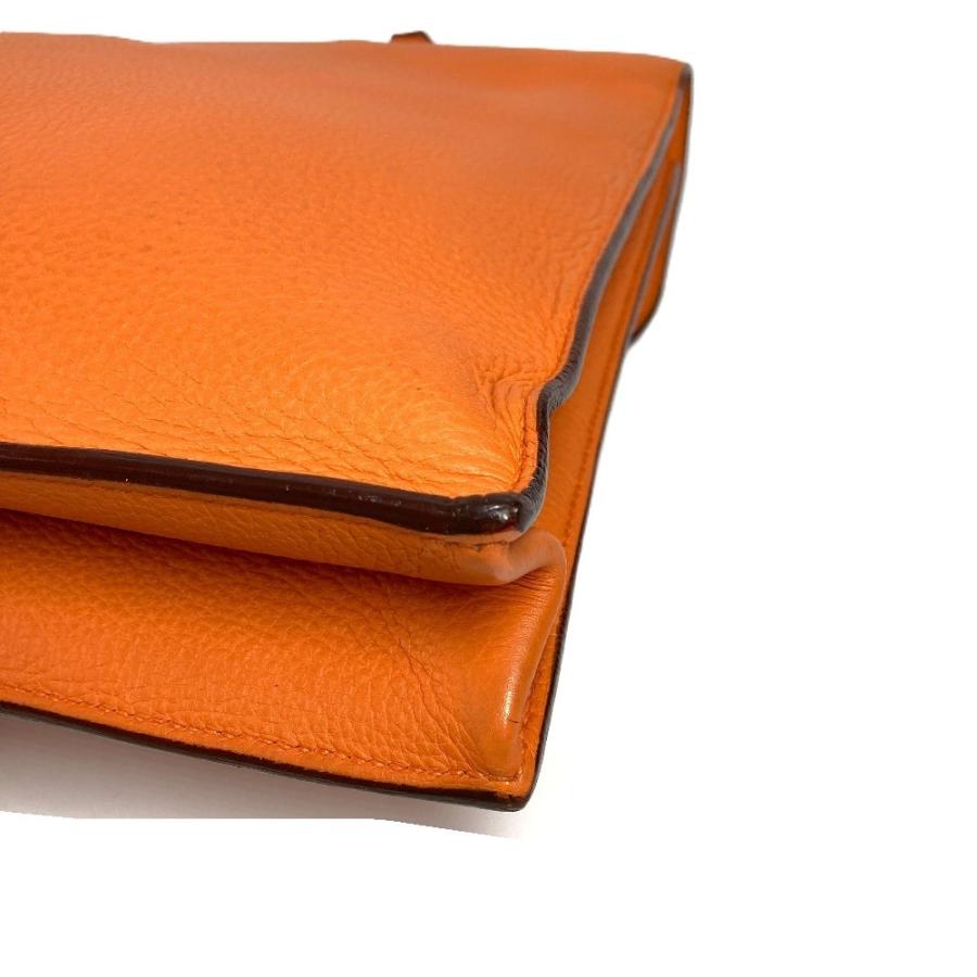 HERMES エルメス サックアデペッシュ41 サックアデペッシュ 41  トートバッグ ハンドバッグ ビジネスバッグ オレンジ メンズ【中古】 | HERMES | 06
