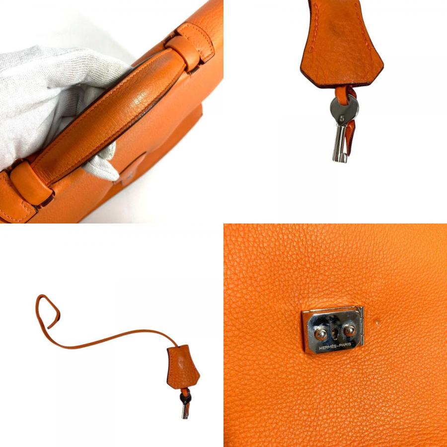 HERMES エルメス サックアデペッシュ41 サックアデペッシュ 41  トートバッグ ハンドバッグ ビジネスバッグ オレンジ メンズ【中古】 | HERMES | 08
