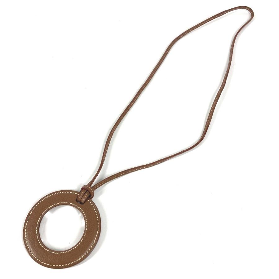 HERMES エルメス ルーペ ネックレス アクセサリー 紐 ネックレス ブラウン ユニセックス【中古】 | HERMES | 01