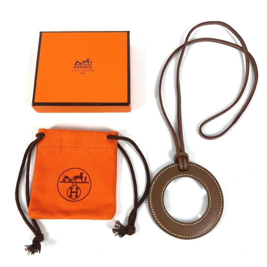 HERMES エルメス ルーペ ネックレス アクセサリー 紐 ネックレス ブラウン ユニセックス【中古】 | HERMES | 09