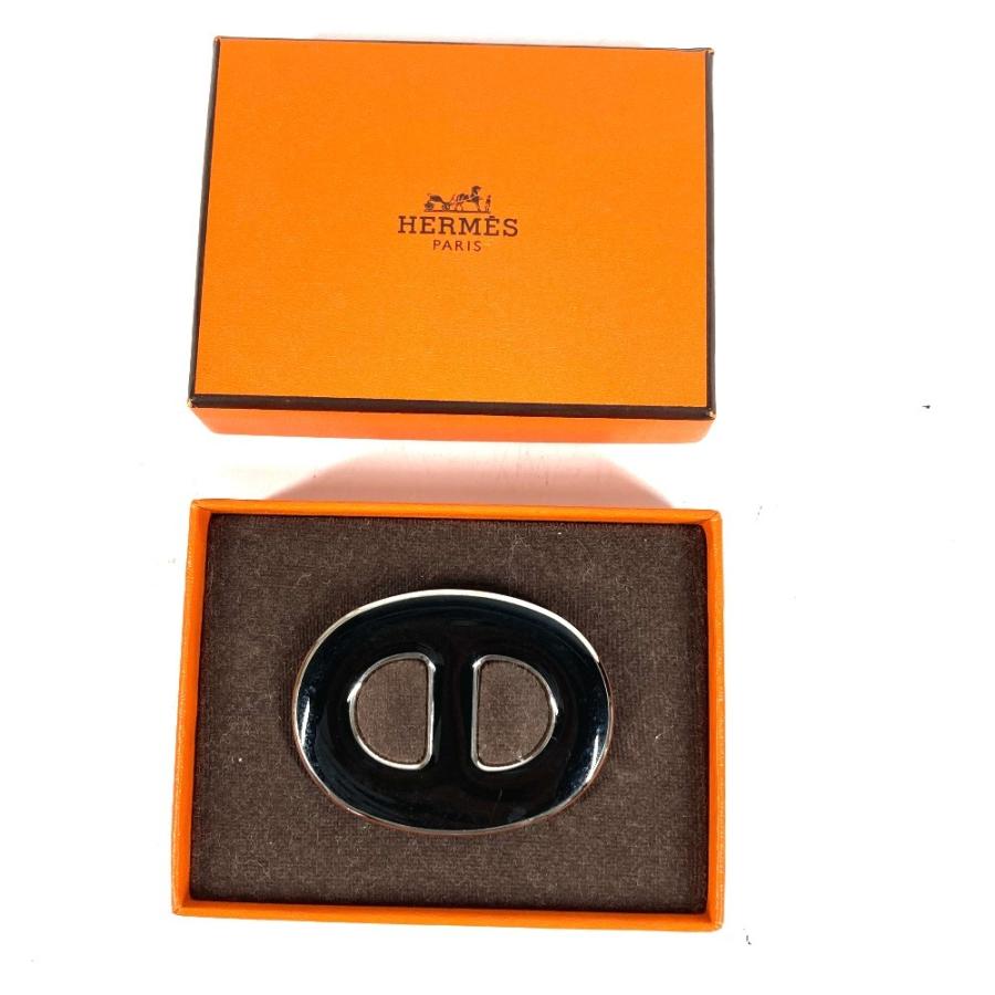 HERMES エルメス シェーヌダンクル ロゴ アクセサリー スカーフリング ブラック ユニセックス【中古】 | HERMES | 05