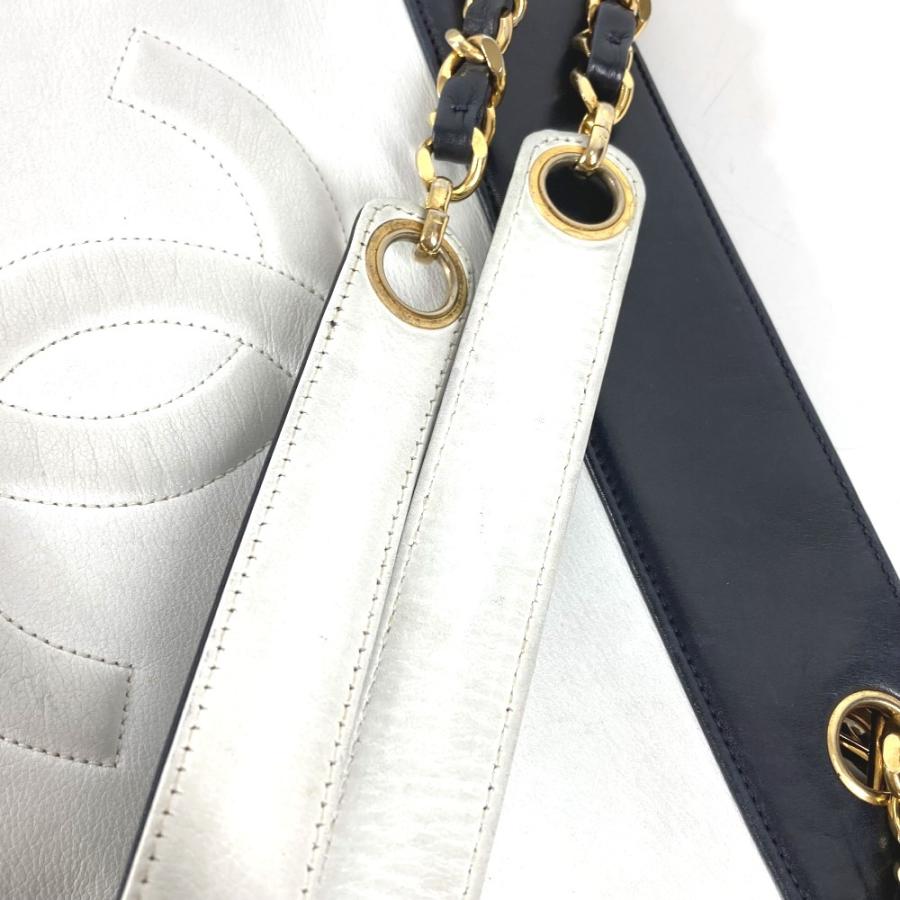 CHANEL シャネル CC ココマーク ロゴ Wチェーン カバン 肩掛け トートバッグ チェーンバッグ ヴィンテージ  ショルダーバッグ【中古】 | CHANEL | 01