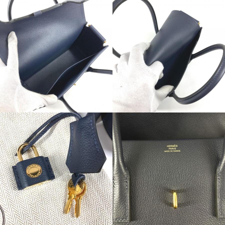 新品同様 HERMES エルメス ニュードラッグ22 ニュードラッグ 22 斜め掛け ハンドバッグ ショルダーバッグ ネイビー ユニセックス【中古】 | HERMES | 08