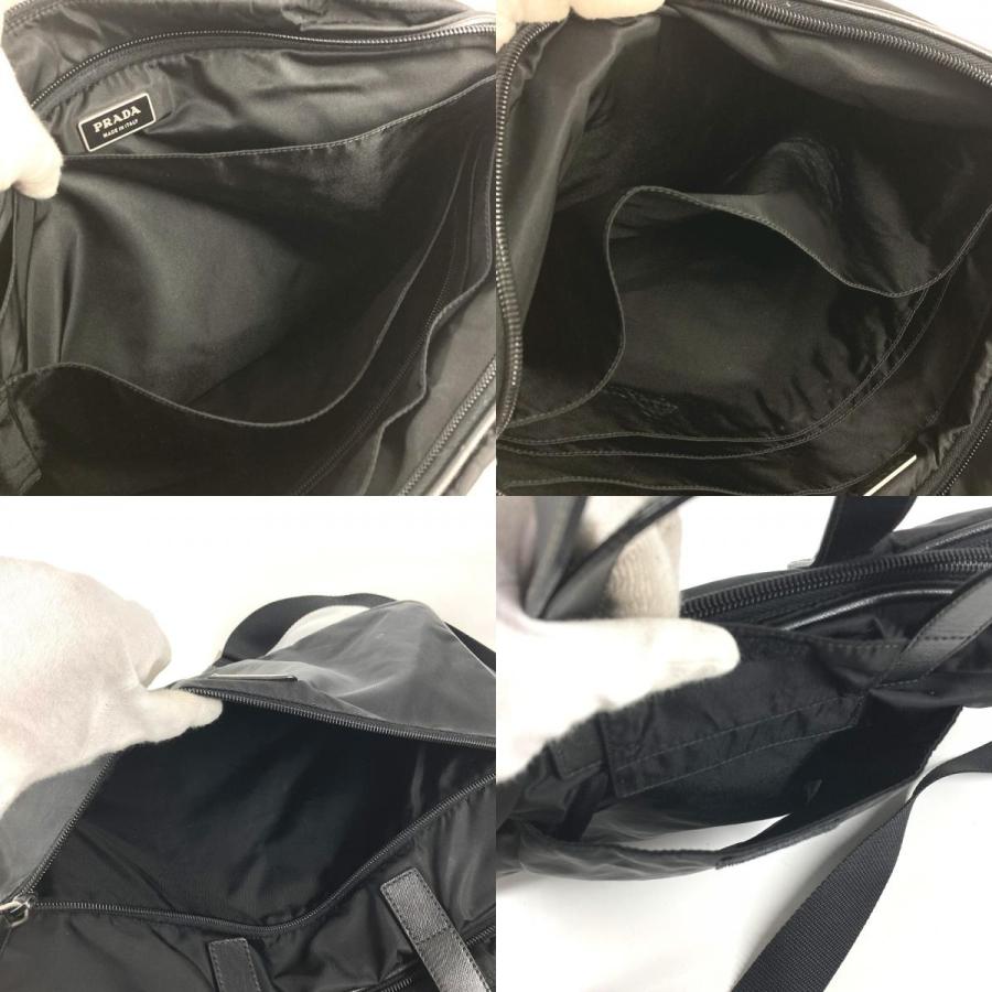 PRADA プラダ トライアングルロゴ 三角ロゴ プレート  ショルダーバッグ ブリーフケース 書類バッグ ビジネスバッグ ブラック【中古】 | PRADA | 08