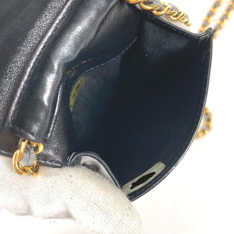 CHANEL シャネル CC ココマーク ロゴ 携帯ポーチ カバン チェーンバッグ 斜め掛け ポシェット ヴィンテージ ショルダーバッグ ブラック ユニセックス【中古】 | CHANEL | 02
