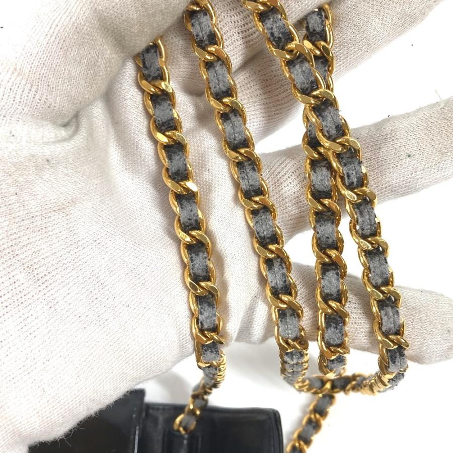 CHANEL シャネル CC ココマーク ロゴ 携帯ポーチ カバン チェーンバッグ 斜め掛け ポシェット ヴィンテージ ショルダーバッグ ブラック ユニセックス【中古】 | CHANEL | 04