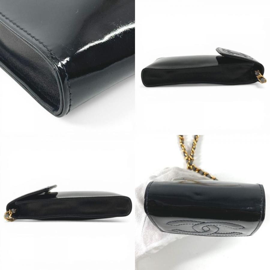 CHANEL シャネル CC ココマーク ロゴ 携帯ポーチ カバン チェーンバッグ 斜め掛け ポシェット ヴィンテージ ショルダーバッグ ブラック ユニセックス【中古】 | CHANEL | 08