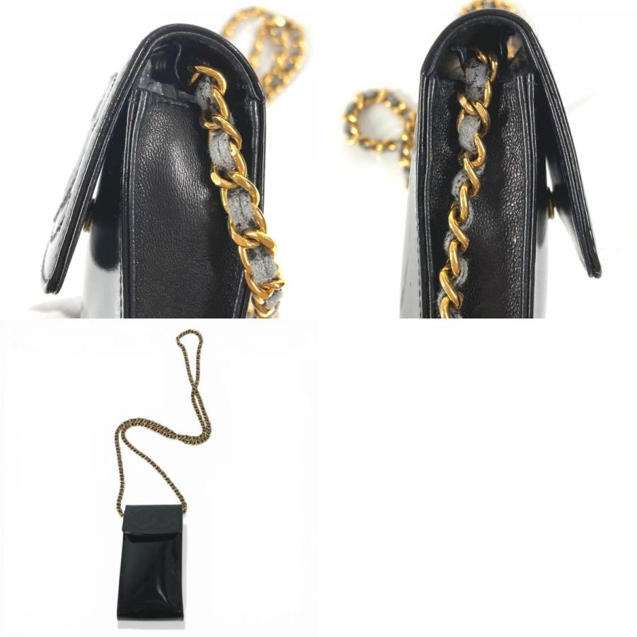 CHANEL シャネル CC ココマーク ロゴ 携帯ポーチ カバン チェーンバッグ 斜め掛け ポシェット ヴィンテージ ショルダーバッグ ブラック ユニセックス【中古】 | CHANEL | 09