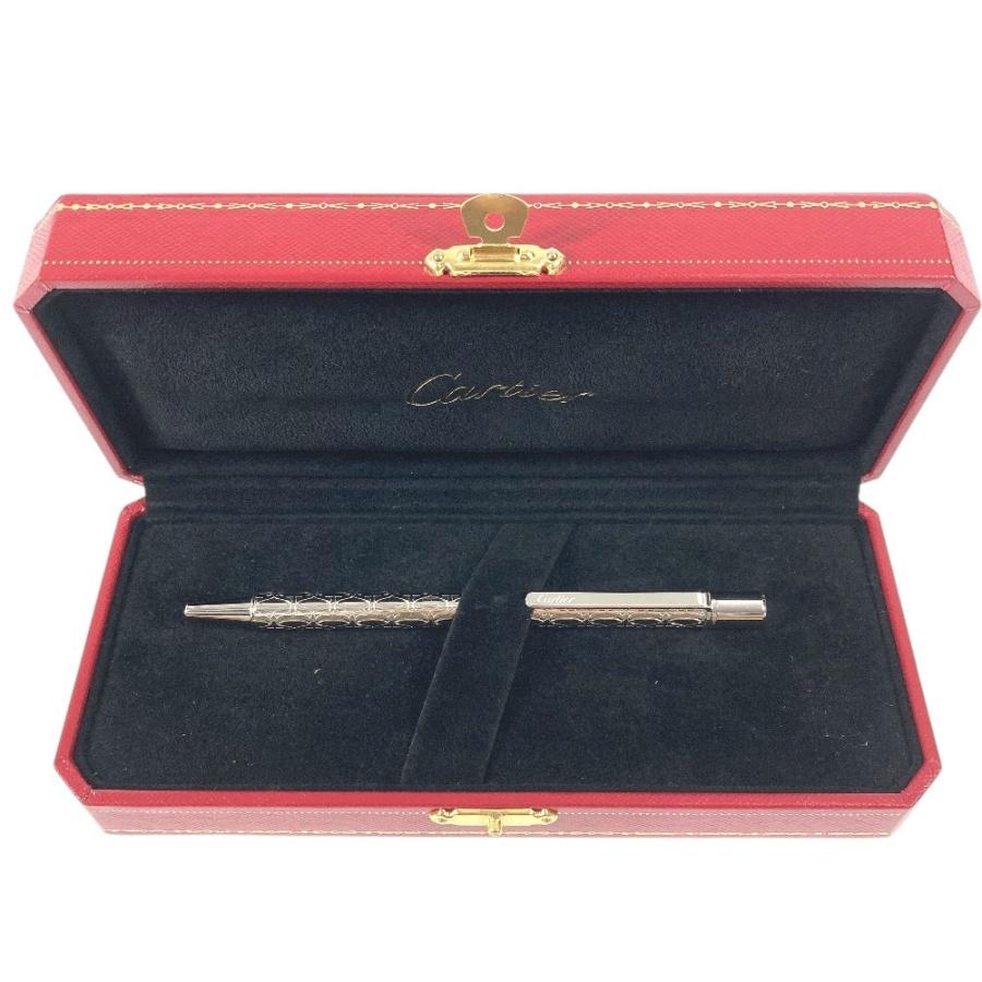 美品 CARTIER カルティエ ST150185 ロゴ 2C Cドゥカルティエ ステーショナリー ペン ボールペン シルバー ユニセックス【中古】 | Cartier | 01