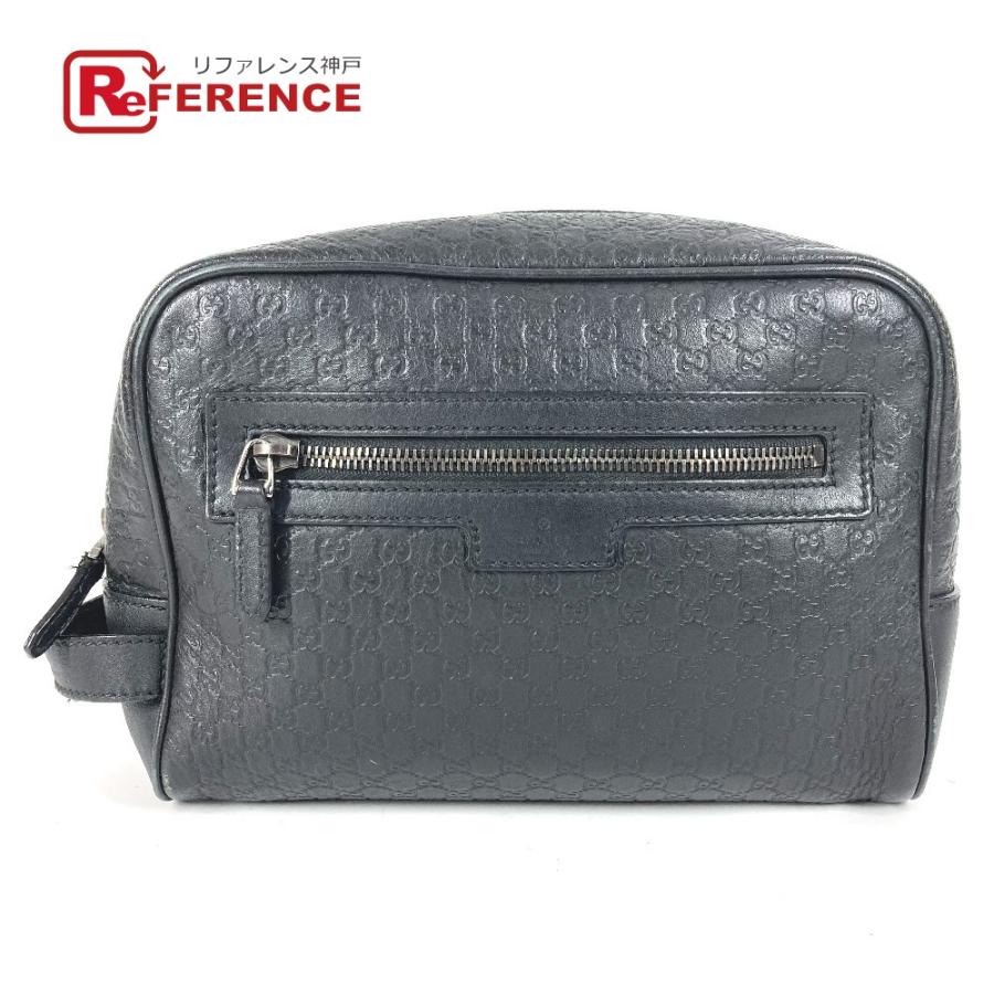 GUCCI グッチ  419775 GG ロゴ クラッチバッグ カバン ポーチ 持ち手つき グッチシマ セカンドバッグ ブラック ユニセックス【中古】 | GUCCI