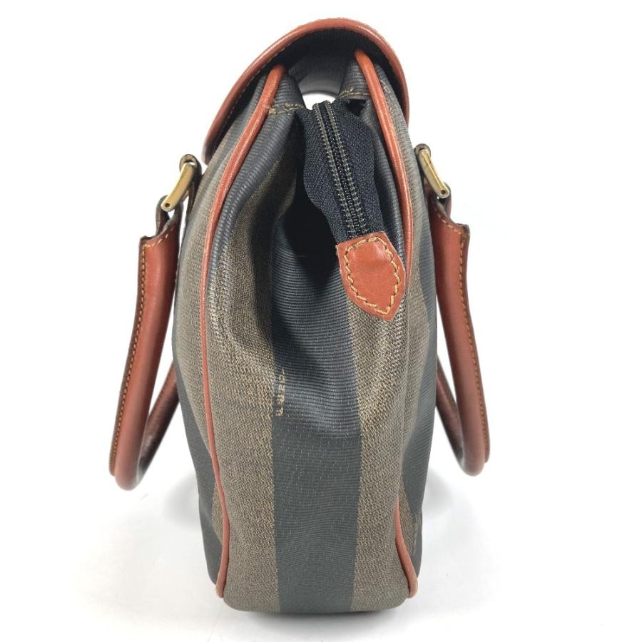 FENDI フェンディ ロゴ ペカン カバン トートバッグ フラップ ヴィンテージ ハンドバッグ カーキ ユニセックス【中古】 | FENDI | 02