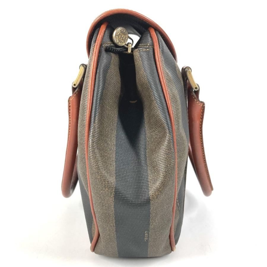 FENDI フェンディ ロゴ ペカン カバン トートバッグ フラップ ヴィンテージ ハンドバッグ カーキ ユニセックス【中古】 | FENDI | 03